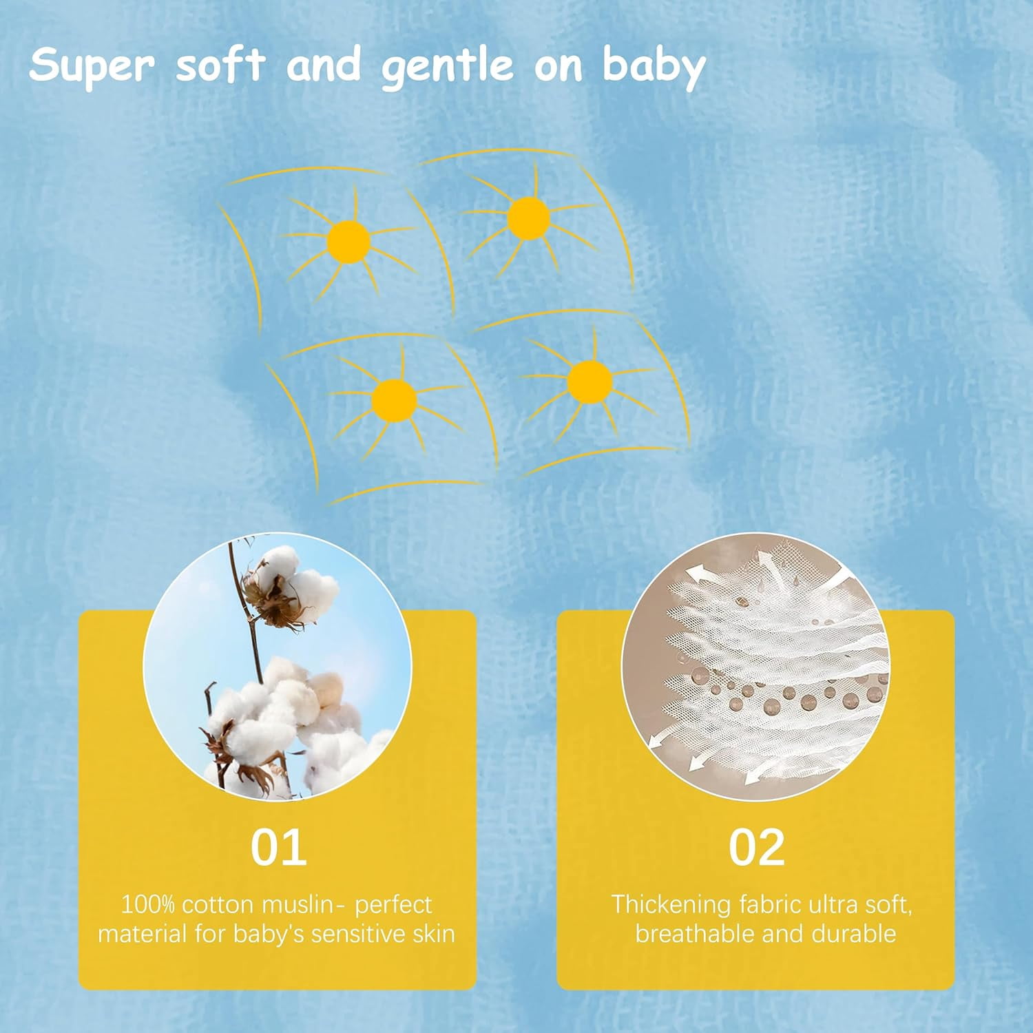 12 Pack Muslin Burp Cloths 100% Cotton Muslin Cloths Large 20''x10'' Extra Soft and Absorbent Baby Burping Cloth