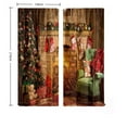 thumbnail image 3 of Oliegs Couverture Rideaux Imprimés des Fêtes 2 Rideaux Plats 2D Imprimés Rouges de Noël avec Flocons de Neige et Branches pour Chambre Salon Fête des Fêtes, 3 of 4