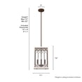 thumbnail image 6 of Hunter - Chevron 4-light Textured Rust, Medium Size Pendant Light, Dimmable, Casual Style, for Bedrooms, Kitchens, Dining, Living Rooms - 19370, 6 of 7