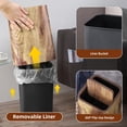 thumbnail image 3 of Bote de basura Ciao Stilista con tapa abatible, madera granulada, 15 litros, paquete de 2, 3 of 8