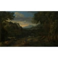 thumbnail image 2 of Gaspard Dughet 18x13 Black Ornate Wood Framed Double Matted Museum Art Print Titled - Imaginary Landscape, 2 of 5