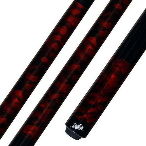 Dufferin D-202 Red Dream Pool Cue Maple Shaft w/ Black Grip, No Wrap