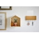 thumbnail image 4 of 1 pieza, placa de bambú blanca, gancho de pared para llaves, porta cartas y llaves, organizador, montado en la pared, con 5 ganchos para llaves, para el hogar y la oficina., 4 of 5