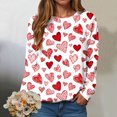 thumbnail image 2 of vigerkar Valentine Sweatshirt Women Oversized Hearts Long Sleeve Shirt Heart Sweatshirts Gift for Her (Watermelon Red, XXL), 2 of 9