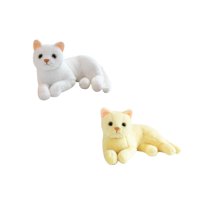 XUYAN 2PCS Cute Solid Color Cat Plush Toy Doll Children's Birthday Gift for 2 3 4 Years Old Toddlers Girls Boys Christmas Birthday Gifts,White Yellow