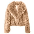 thumbnail image 4 of Sexlip Women's Faux Fur Coat Fluffy Faux Fur Jacket Long Sleeve Lapel Furry Winter Jackets Shaggy Parka Short Coat Pink S, 4 of 4