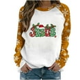 thumbnail image 3 of RKSTN Under $10 Women's Christmas Crewneck Sweatshirts Oversize Christmas Print Pullover Hoodless Sweatshirt Top Women Casual Loose Round Neck Drop Shoulder Long Sleeve Sweatshirt Fall Winter Style, 3 of 5