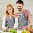 thumbnail image 3 of Schnauzer and Pioneer Flower Apron-Garden Aprons for Women with Pockets-Cotton Linen Waterproof Kitchen Cooking Gardening Aprons Adjustable for Kitchen,Cooking,BBQ and Salon 33x27 Inch, 3 of 7