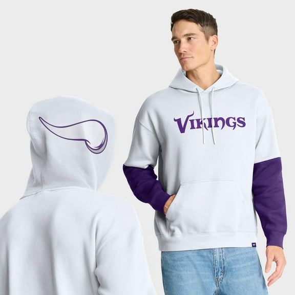Men's Fanatics White Minnesota Vikings Helmet Alt Pullover Hoodie