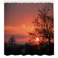 thumbnail image 3 of Ambesonne African Shower Curtain, Sunset at Kwando River, 69"Wx84"L, Coral Orange Black, 3 of 3