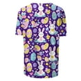 thumbnail image 5 of VBTAPA Women's Happy Easter Shirt Short Sleeve Funny Tops Rabbit Graphic Colored Eggs Print T-Shirts Easter Day Gifts Prime Sales Today Multicolor M, 5 of 6
