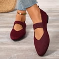 thumbnail image 5 of GERsome Women's Knit Ballet Flats Pointy Closed Toe Slip On Dress Shoes for Casual Work Walking, Red Size 7, 5 of 8
