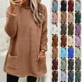 thumbnail image 4 of WILLBEST Fall Womens Tops Womens Winter Coat Loose Wool Jacket Long Sleeved with Pockets, 4 of 6