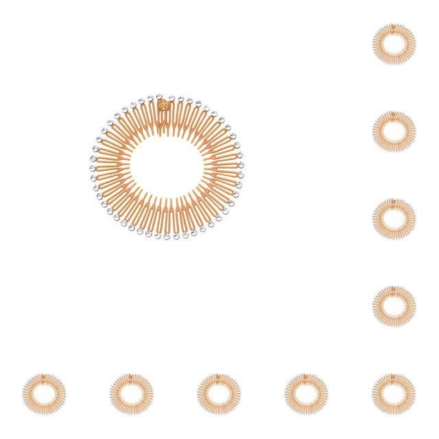 sweethay Diamantes de imitación entrelazados con circulares completos, peine elástico, peines flexibles, diadema, accesorios para la cabeza para Naranja 10piezas sweethay CBP303915