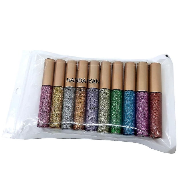 Delineador de ojos HUOGUO, 10 colores, purpurina, líquido, diamante brillante, 5 g