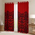 thumbnail image 2 of Manfei Gothic Damask Black Out Curtains,Boho Exotic Style Curtains Pack of 2 (42x63 Each),Black Red Bedroom Curtains For Boys Girls,Luxury Bedroom Decor, 2 of 6