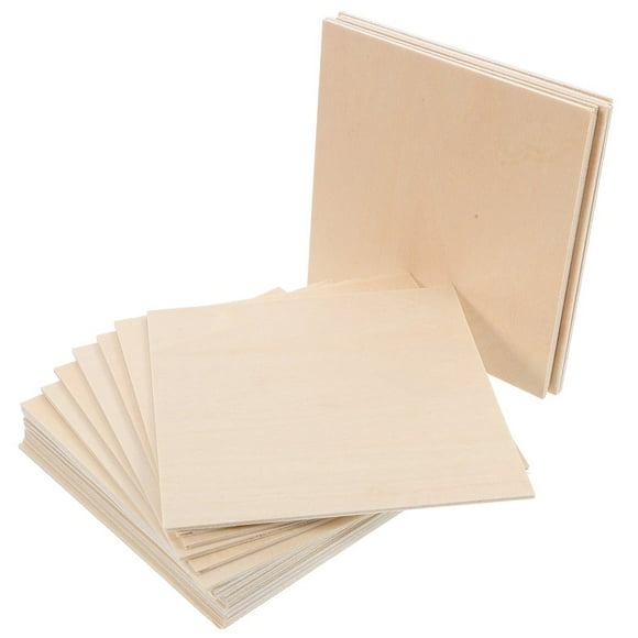 LEEYNEER20pcs Plywood Sheets For Crafts Wood Sheets Unfinished Wood Squares Boards Balsa Wood Sheets For Crafts Architectural Models Cutting Wood Burning And Drawing