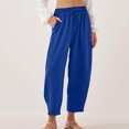 thumbnail image 2 of UAMVSH Capri Pants for Women Baggy Wide Leg Harem Capris with Pockets Casual High Waist Drawstring Lightweight Cropped Pants, 2 of 7