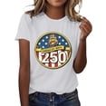 thumbnail image 2 of MAIHAN 250th Anniversary USA Shirt Patriotic American Flag Shirts for Women Men 1776-2026 Short Sleeve Tee Unisex(StyleC,White,L), 2 of 5