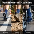 thumbnail image 7 of 5 Pairs Navy Blue Men's Cotton Five Finger Crew Socks, Breathable Athletic Running Toe Socks One Size Fits Most US 6-14, 7 of 7