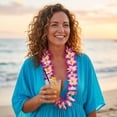 thumbnail image 3 of Hawaiian Lei Ruffled Flower Necklace 41", Tropical Hula Garland, Beach Themed Luau Decor Accessory for Adults Summer Birthday, Hen Stag, Fancy Dress, Themed Events, Poolside Celebrations, 3 of 7
