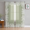thumbnail image 3 of Coastal Coral Semi Sheer Curtains 108 Inch Length 2 Panels Set, Sage Green Ocean Marine Nautical Beach Sheer Kitchen Curtain Privacy Voile Window Curtain for Living Room Bedroom Rod Pocket Drapes, 3 of 7