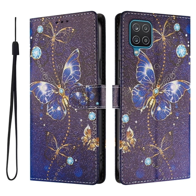 FOXDOCK Funda Tipo Cartera para Samsung Galaxy A12/M12 con Soporte y Correa – Diseño de Patrones Lindos