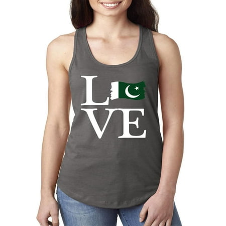 Pakistani Clothes - Love Pakistan Women Tops Next Level Racerback Tank Top