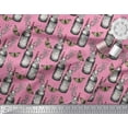 thumbnail image 2 of Soimoi Pink Modal Satin Fabric Insect,Lavender & Vintage Bottle Decor Fabric Printed BTY 42 Inch Wide, 2 of 3