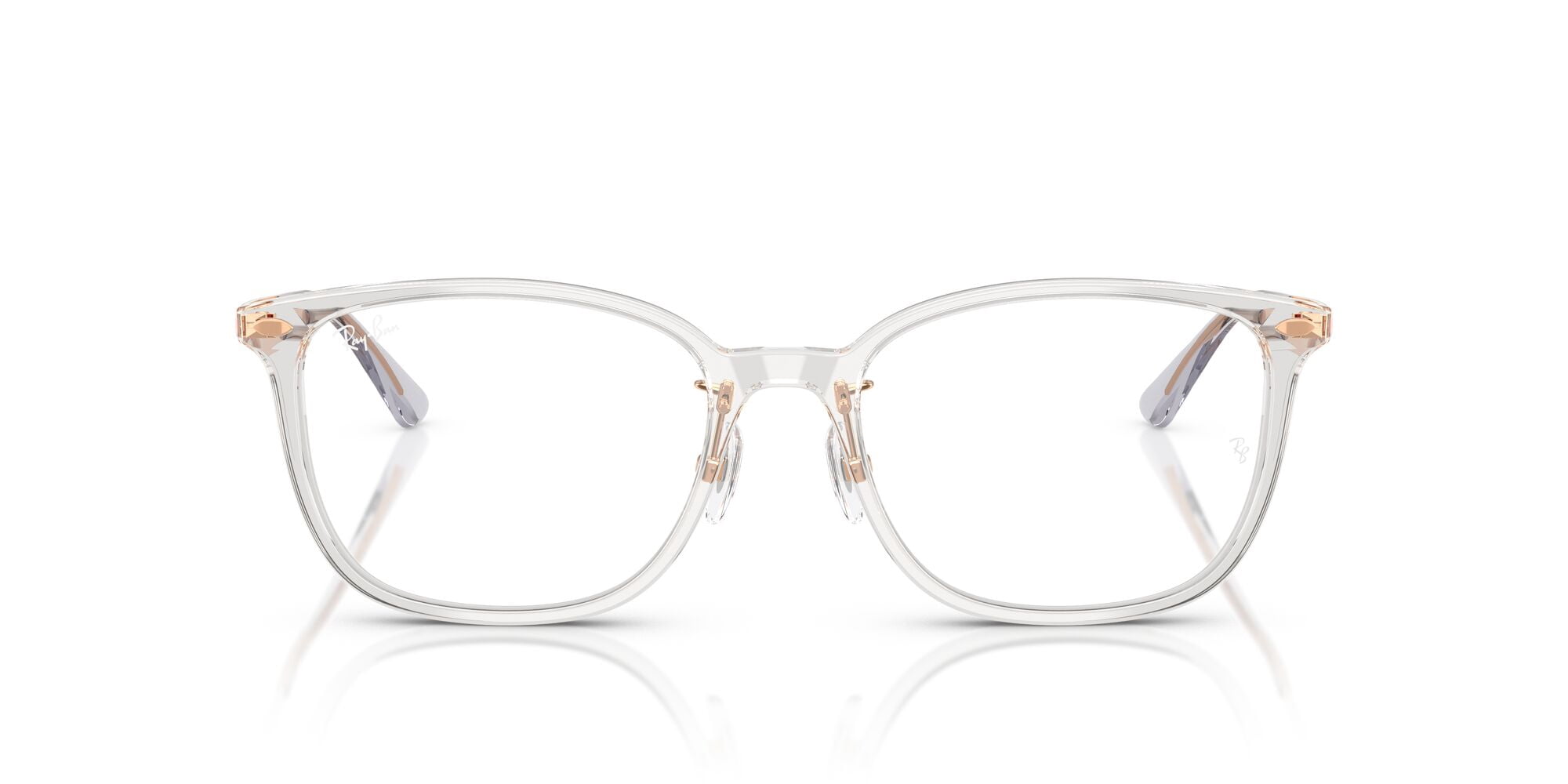Ray-Ban Unisex Size 54 Pillow RB5403D Optics Prescription Eyeglasses with Case, Transparent Gray/Demo Lens
