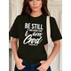 thumbnail image 1 of Women's Casual Letter Print T-Shirt - Crew Neck, Short Sleeve- Perfect for Spring & SummerFather's DCamisetas para mujer, lindas camisetas con estampado gráfico, de manga corta, estilo casual, para ve, 1 of 6