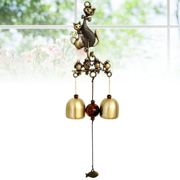 ROSENICE housewarming wind chimes Cat Shaped Wind Chime Bell Metal Novel 1Pcs
