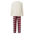 thumbnail image 4 of Jaweiwi Family Matching Christmas Pajama Set, Christmas Tree Letter Print Long Sleeve Tops and Plaid Pants Holiday Sleepwear Outfits, 4 of 11