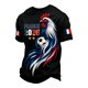 thumbnail image 1 of Men's France Football Graphic T-Shirt, Men's Soccer Printed T-Shirt Round Neck Short Sleeve for Soccer Tournament 2026 Black Size: 3XL, 1 of 4
