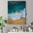 thumbnail image 4 of Qisvanset Framed Canvas Wall Art 12x16 Inch Emerald Green Beach Ocean Minimal Coastal Art, 4 of 5
