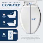 Bio Bidet Discovery DLS Bidet Seat, Warm Water and Heated Seat, UV Sterilization, Slow Close Seat and Lid, Elongated