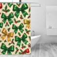 thumbnail image 7 of Bathroom Partition Shower Curtain 72x72in Bathroom Special Waterproof Mildew Resistant High Temperature With 12 Iron Hooks Festive Holiday Ribbon Bow Pattern, 7 of 7