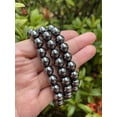 thumbnail image 2 of Hematite Gemstone Round Bead Adjustable Bracelet 10mm, Genuine Crystal Bead Bracelet, Gift for Men & Women (Hematite), 2 of 5