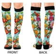 thumbnail image 4 of FORMRS Womens Knee High Socks Casual Long Thick Travel Daily Wear, 1 Pair, Pink Floral Tomatoes, 4 of 6