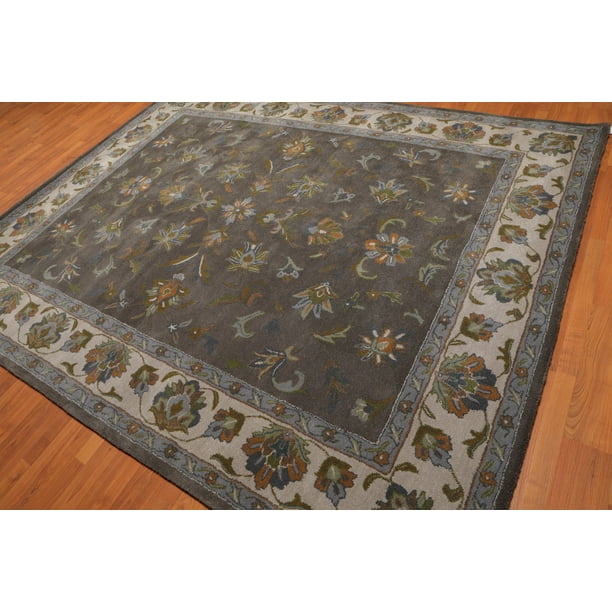 8 X10 Dark Grey With Purple Undertone Light Grey Green Brown Blue Multi Color Hand Tufted Persian Oriental Area Rug 100 Wool Traditional Persian Oriental Rug Walmart Com Walmart Com