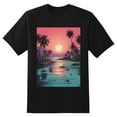 thumbnail image 2 of Plus Size Shirt for Women Black Tops for Women Short Sleeves Shirt for Women Vintage Landscape T Shirt Crewneck Shirt for Women XL, 2 of 5