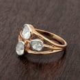 thumbnail image 3 of 0.50 CTW Natural Diamond Polki Three Stone Multi Band Women Valentines Day Gifts Ring 925 Sterling Silver 14K Rose Gold Plated, 3 of 5