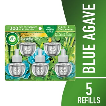 Air Wick Plug-In Scented Oil Air Freshener Warmer Refills, Blue Agave and Bamboo, 5 Count