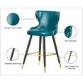 thumbnail image 4 of Meridian Furniture Hendrix Blue Faux Leather 28" Bar Stool (Set of 2), 4 of 6