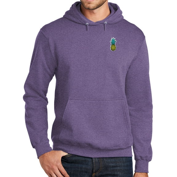 Mens Pineapple Patch Hoodie Sweatshirt, 2XL Heather Purple