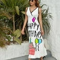 thumbnail image 6 of Happy Birthday! Dress Summer Street Style Bohemia Long Dresses Female Sleeveless Printed Maxi Dress, 6 of 9