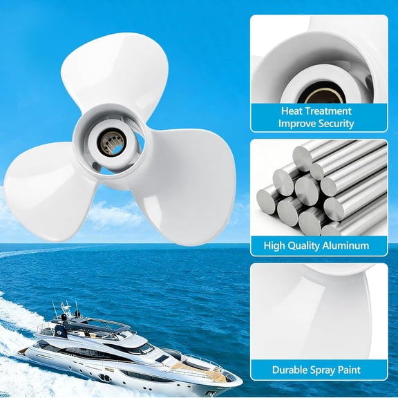 13x19 Aluminum Propeller fit Yamaha Outboard Enigne 50HP-130HP 6E5-45941-00-EL RH 13"x19" Pitch 15 Tooth Spline