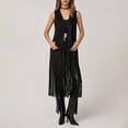 thumbnail image 3 of Fringe Vest for Women Sleeveless Faux Suede 70s Hippie Western Cowgirl Tassel Open Front Cardigan Jackets Outerwear, 3 of 4