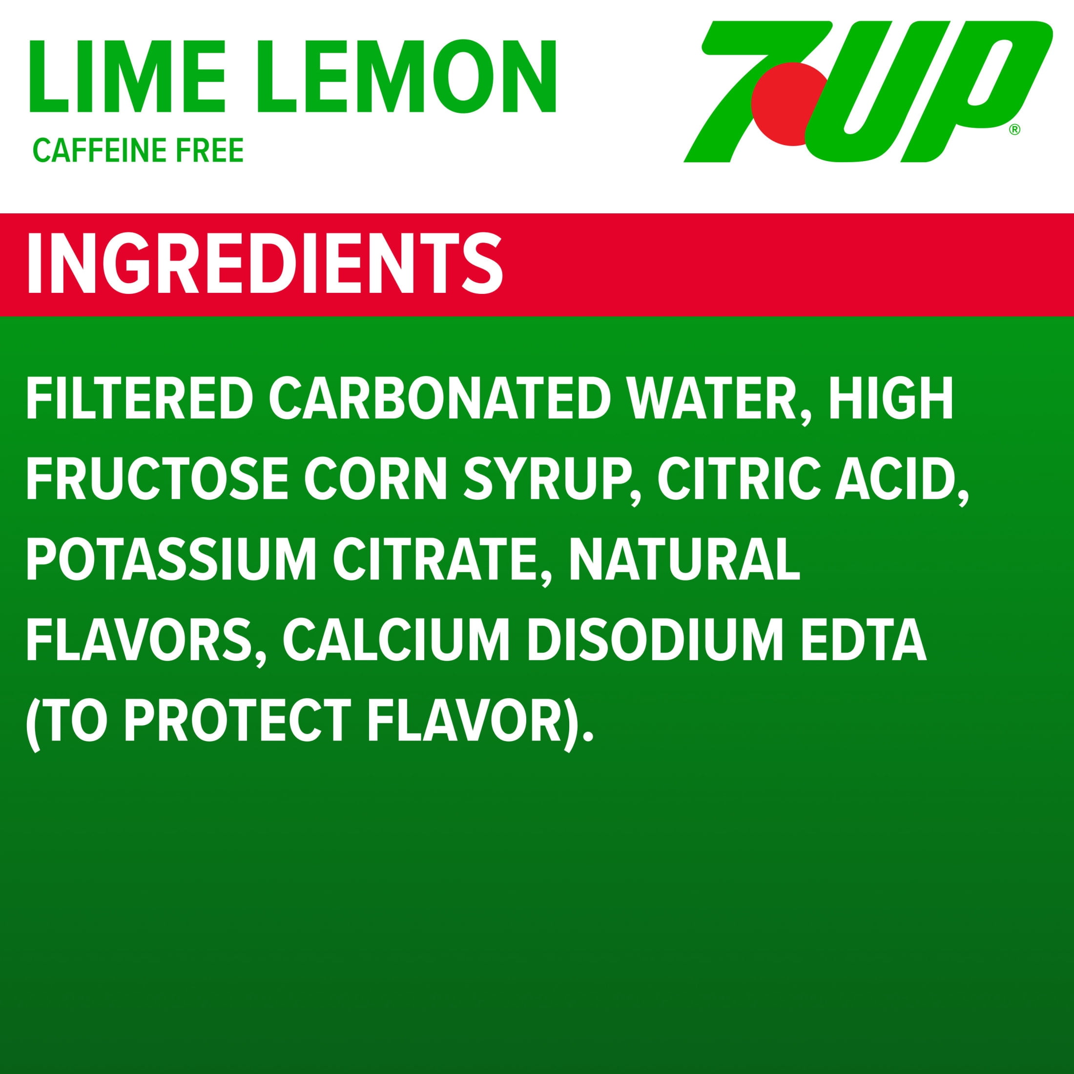 (4 pack) 7UP Caffeine Free Lime Lemon Soda Pop, 16.9 fl oz, 6 Pack Bottles