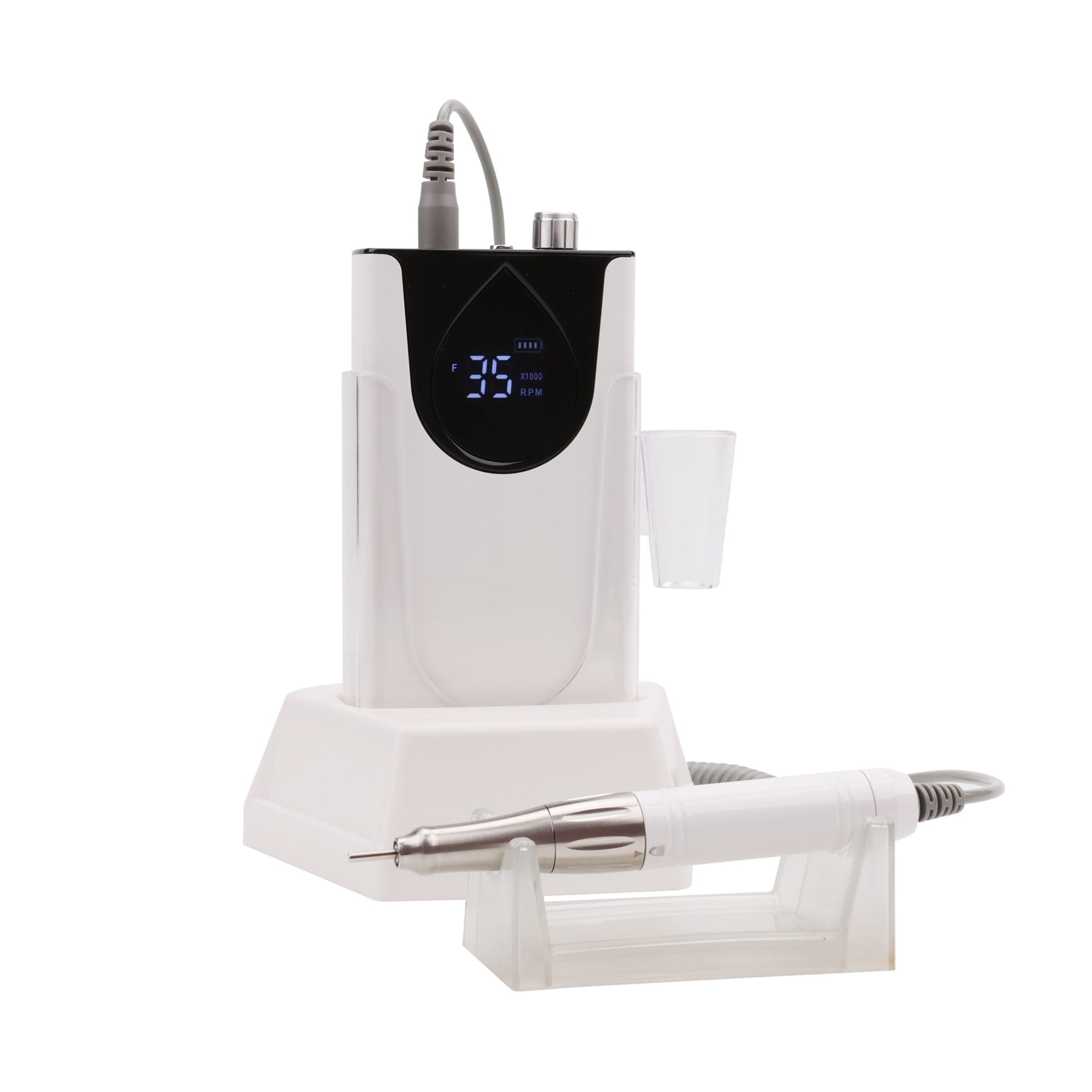 Portable Nail Drill Professional 35000 RPM, Rechargeable Electric Nail File Machine E File For Acrylic Nails Gel Polishing Removing, Cordless Efile With Bits Kit For Manicure Salon Home ,Low Noise